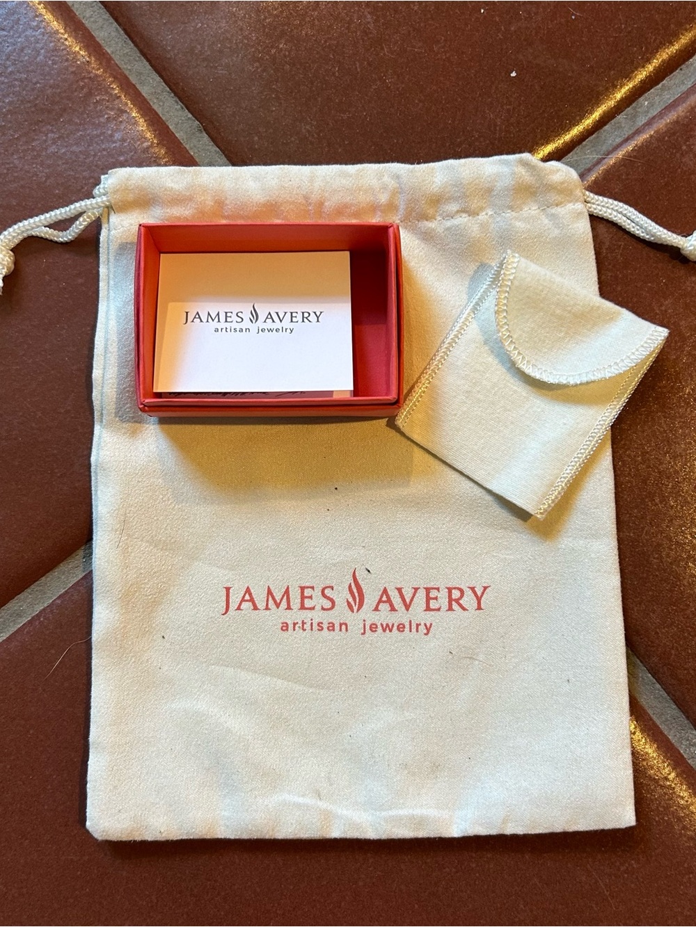 James Avery Jewelry Bag with Box and small bag